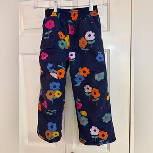 Hanna Andersson Navy Floral Kids snow pants